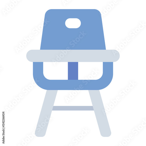 High chair flat icon symbolizing baby seating for feeding and meals