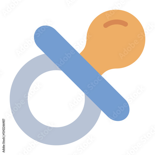 Pacifier flat icon representing baby soothing and comfort accessory