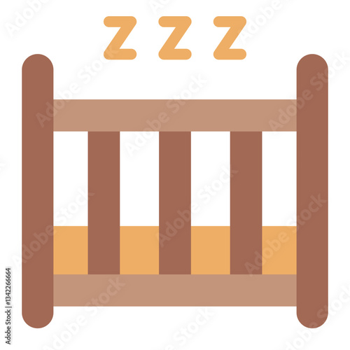 Cradle flat icon representing a sleeping bed for infants