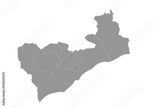 vector map of cova lima region in east timor country with gray color