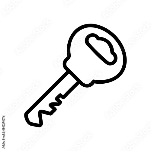 Key outline in minimalist style on a white background  