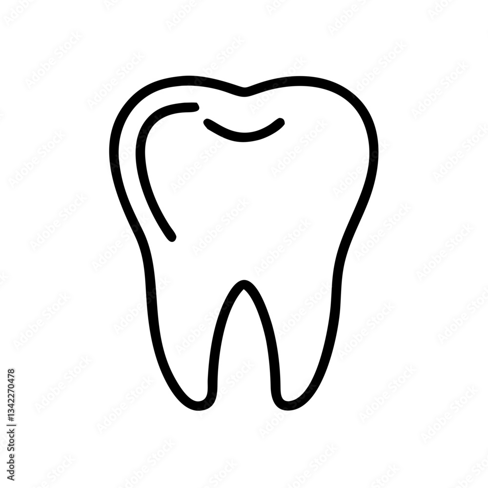 Dental Tooth Icon in Minimalist Style Dental Tooth Icon in Minimalist Style