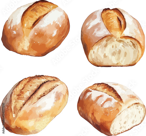 set of vector different breads
