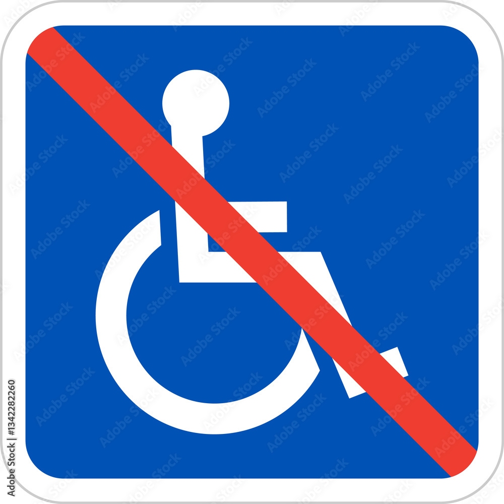 Handicapped reserved parking signs. Wheelchair ramp access sign symbol Handicapped reserved parking signs. Wheelchair ramp access sign symbol