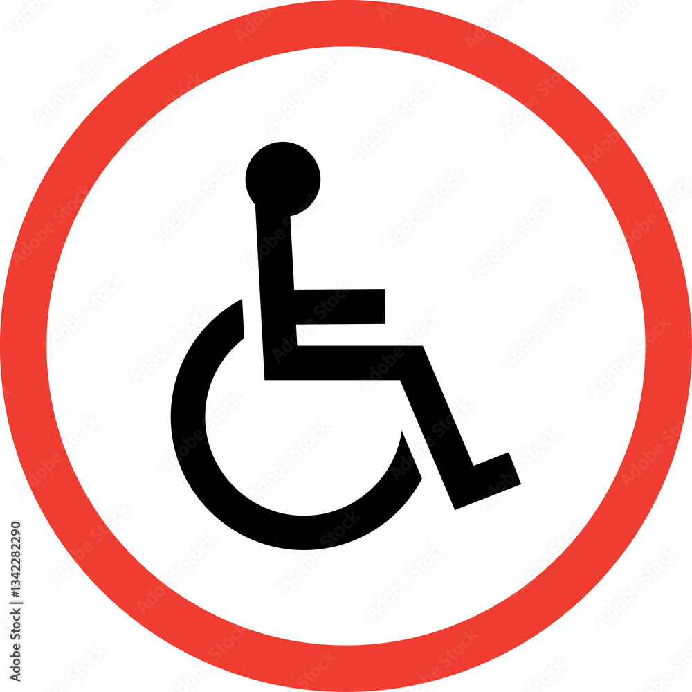 Handicapped reserved parking signs. Wheelchair ramp access sign symbol Handicapped reserved parking signs. Wheelchair ramp access sign symbol