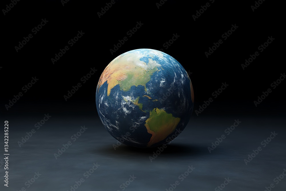 Earth Globe for Dark Background, Realistic Representation. Earth Globe for Dark Background, Realistic Representation.