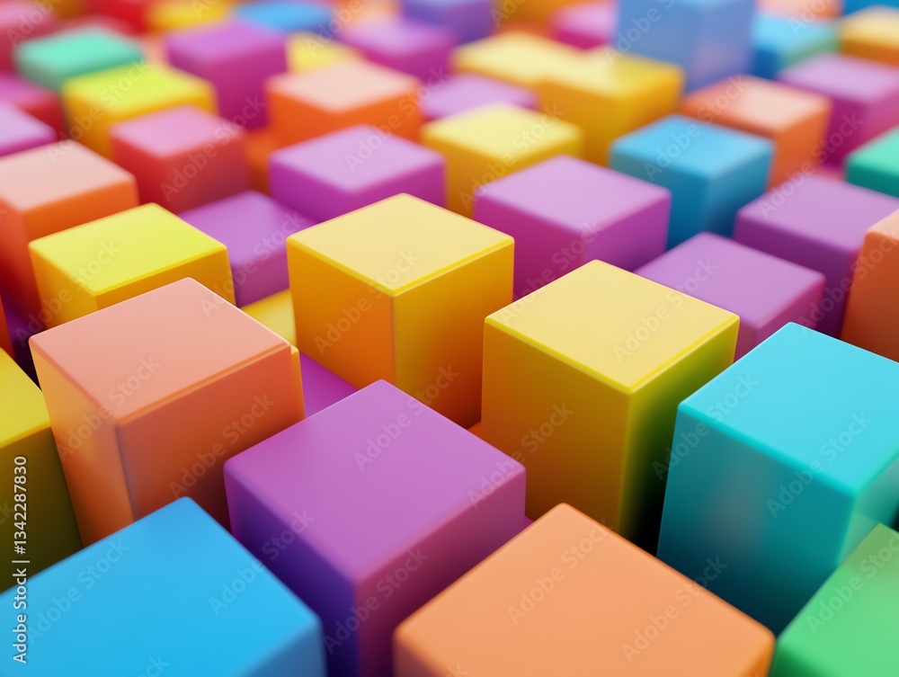 Colorful cubes, 3d render Colorful cubes, 3d render