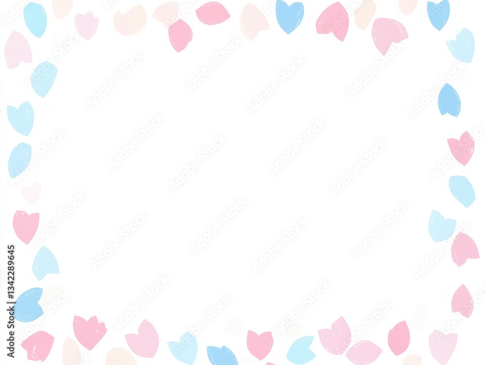 Pastel Flower Petals Frame: A Delicate and Serene Design Pastel Flower Petals Frame: A Delicate and Serene Design