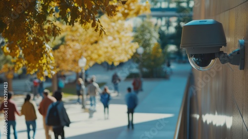 Campus Security Camera Autumn Walkway