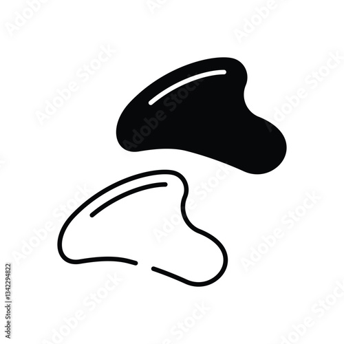 Gua Sha Tool vector icon stock illustration