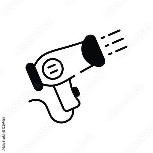 Hair Dryer vector icon stock illustration