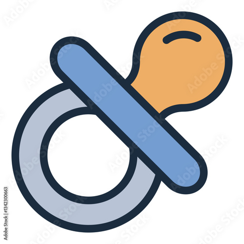 Pacifier filled line icon representing baby soothing and comfort accessory