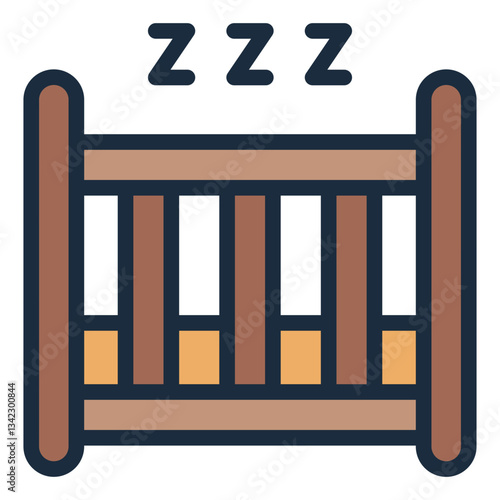 Cradle filled line icon representing a sleeping bed for infants