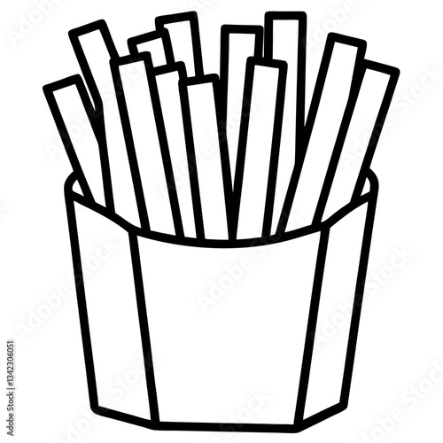 French Fries on a White Background