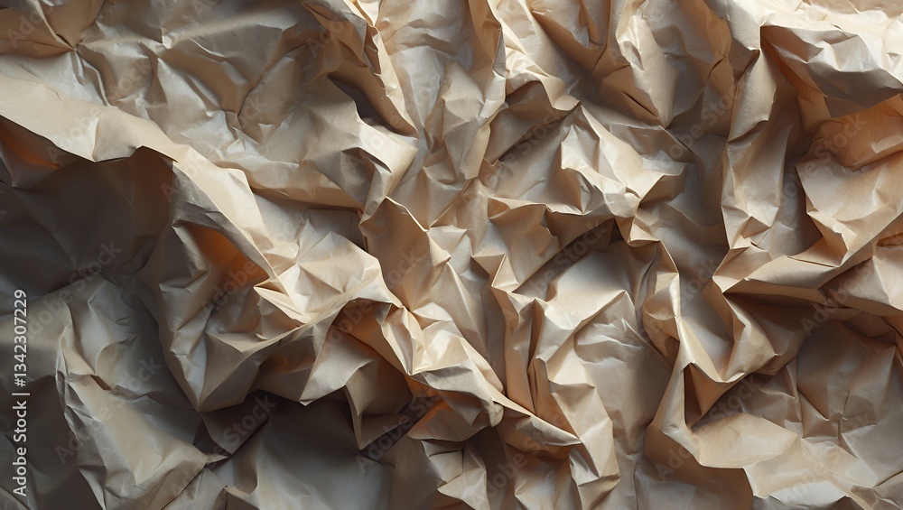 Crumpled light brown paper texture. Abstract background Crumpled light brown paper texture. Abstract background