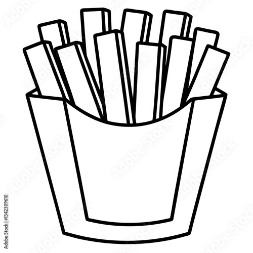 French Fries on a White Background