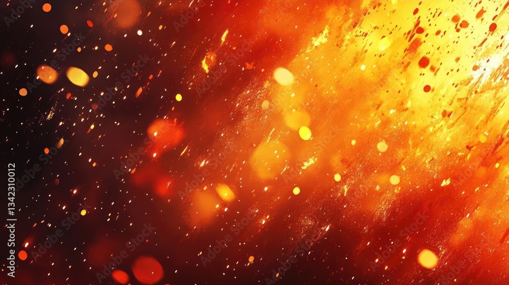 Obraz premium Fiery Abstract Background Featuring Orange And Red Sparks And Flames Featuring Light Effects With Heat And Energy Feelings Implied By The Design Which Is Abstract With Dynamic Motion Effects And
