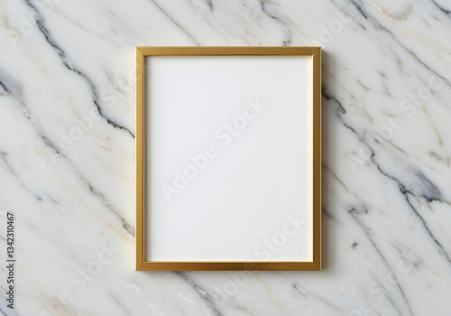 Fototapeta Naklejka Na Ścianę i Meble -  Elegant empty frame on a modern marble background.