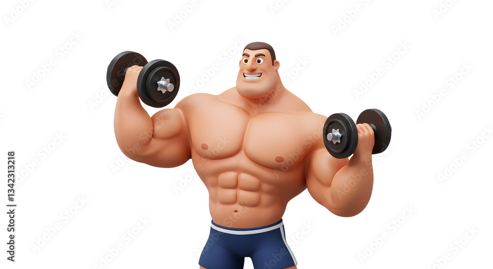Muscular Man in Red Shorts Muscular Man in Red Shorts