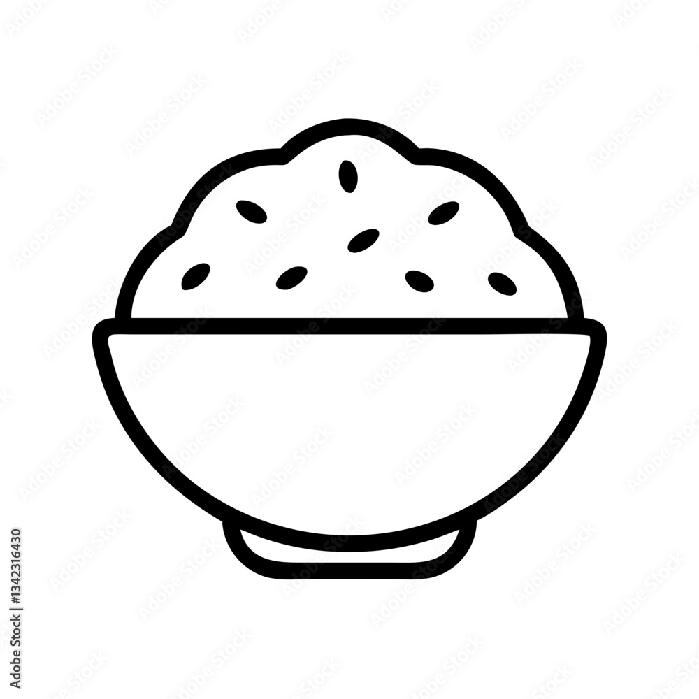 a bowl of rice, perfect for your culinary projects, vector icon illustration a bowl of rice, perfect for your culinary projects, vector icon illustration