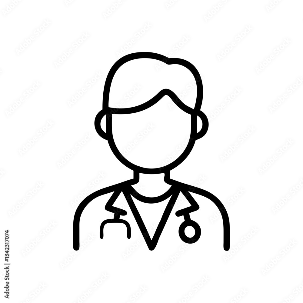 a minimalistic doctor icon with a stethoscope vector illustration a minimalistic doctor icon with a stethoscope vector illustration