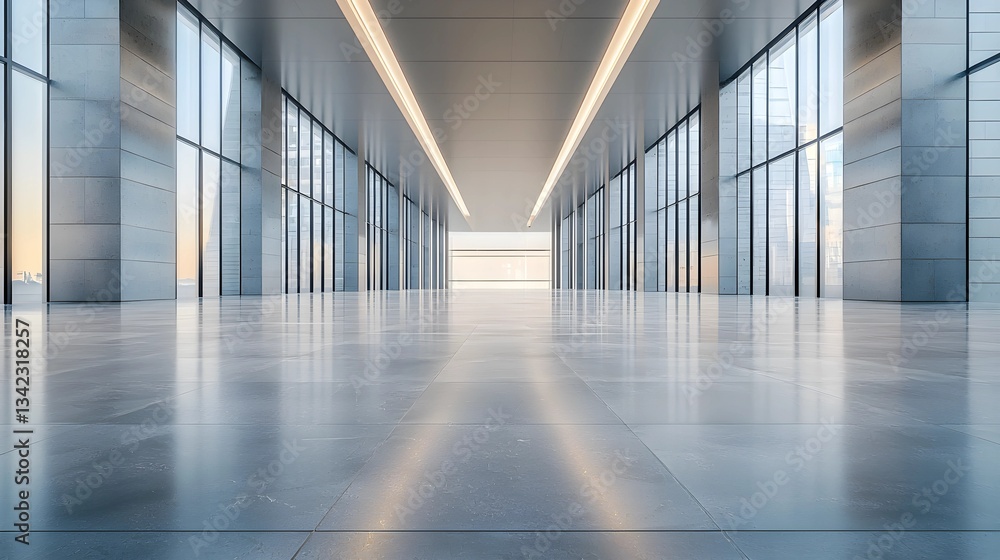 Fototapeta premium Modern Lobby with Defocused Background, 3D