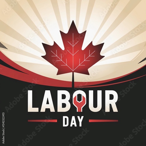 Celebrating workers on Labour Day with Canadian themed illustration