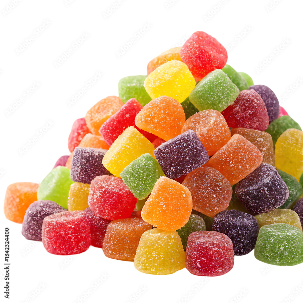 A variety of colorful jelly candies and fruit-flavored gummy sweets isolated on a white background. A variety of colorful jelly candies and fruit-flavored gummy sweets isolated on a white background.
