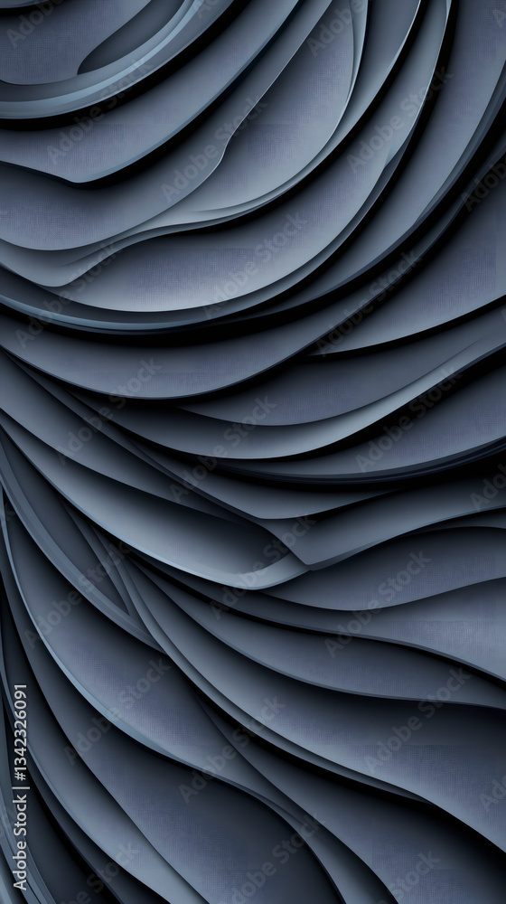 Obraz premium Dark gray abstract background with flowing, wavy lines creating a sense of motion and depth, suitable for modern and elegant designs
