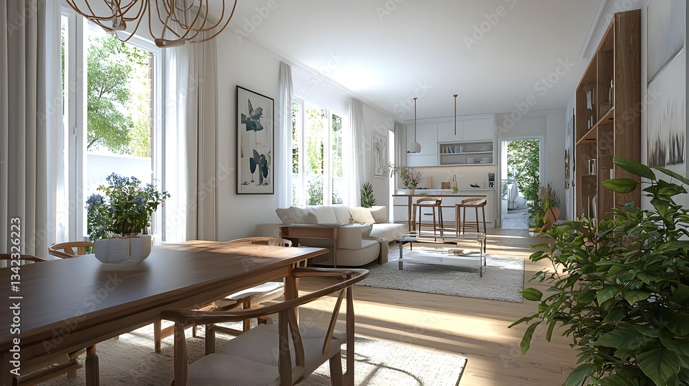 Fototapeta premium Cozy Nordic Home with Simple Aesthetic