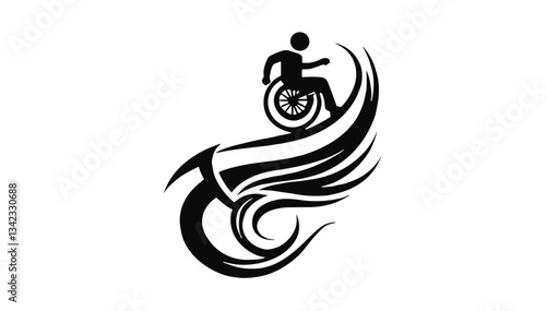 Wheelchair user overcoming obstacles with dynamic wings