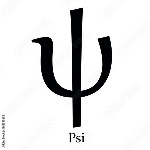 Psi alphabet symbol Beta vector illustration