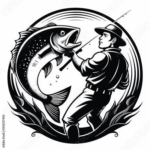 Determined Fisherman Triumphantly Catches Massive Bass Fish