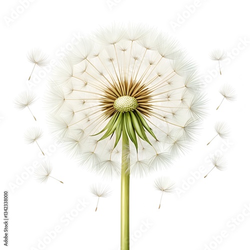 Wallpaper Mural dandelion on white watercolor Torontodigital.ca