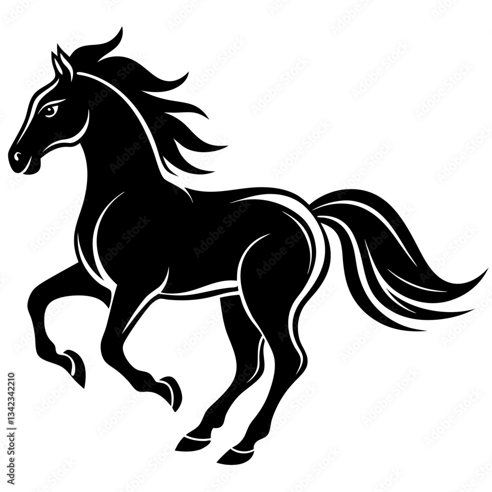 Black horse vector illustration Black horse vector illustration