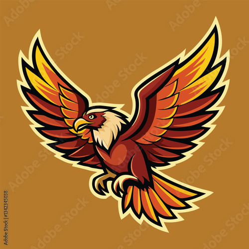 Majestic Flying Eagle Emblazoned with Vintage Charm