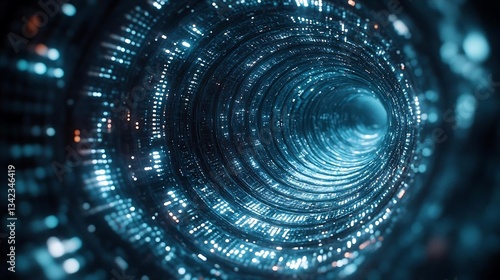 Wallpaper Mural Abstract Blue Digital Passageway With Luminous Lights And Dynamic Movement Torontodigital.ca