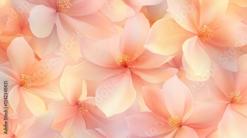 Pastel Pink And Peach Floral Background Pattern Soft Flowers Blooming Springtime Natural Beauty Wallpaper Design Soft Floral Texture Macro Closeup Blossoms Image Vibrant Color Pattern Peach Blossom