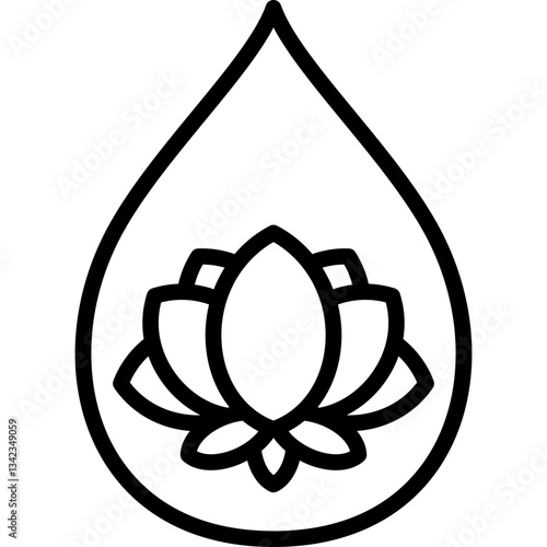 waterdrops with lotus inside icon