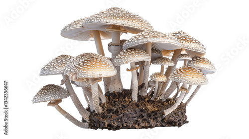 Alien-like Mushroom Species Thriving on a Distant Planet in a Surreal Landscape