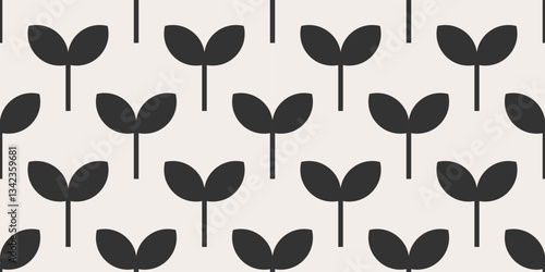 Plants seedlings vintage organic seamless pattern. Vector illustration.