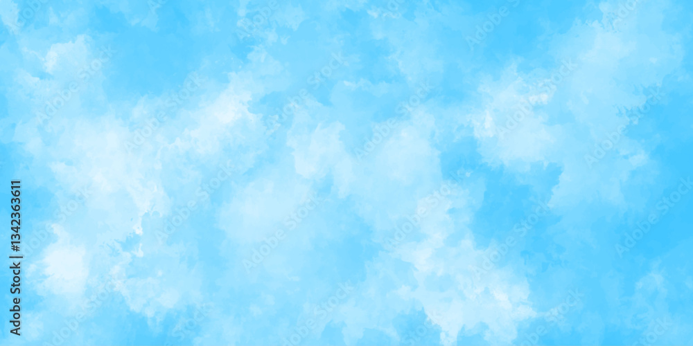 Abstract background with panorama of blue sky and white cloud nature design. horizon spring morning sky with clouds background. hand painted watercolor shades sky clouds. Abstract background with panorama of blue sky and white cloud nature design. horizon spring morning sky with clouds background. hand painted watercolor shades sky clouds.
