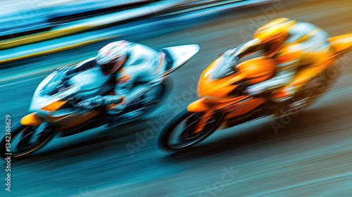 Urban motorcycle race dynamic speed competition and intense action photography