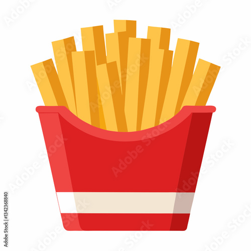 French Fries on a White Background