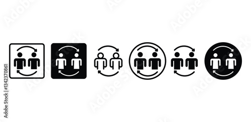 User Exchange Icons Black and White Color Vector Design Illustration