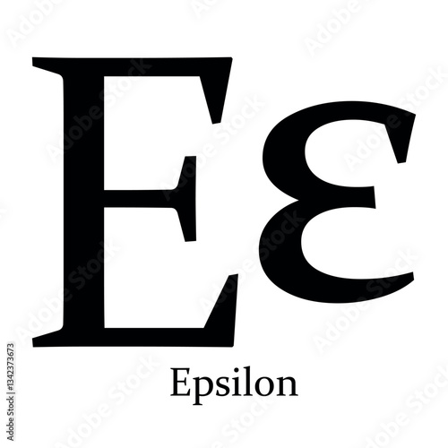 Epsilon Greek alphabet symbol Beta vector illustration