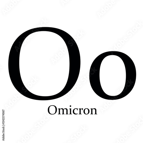 Omicron Greek alphabet symbol Beta vector illustration