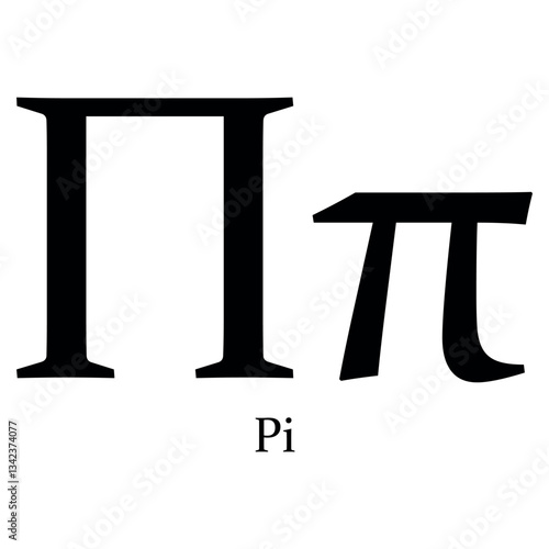 Pi Greek alphabet symbol Beta vector illustration