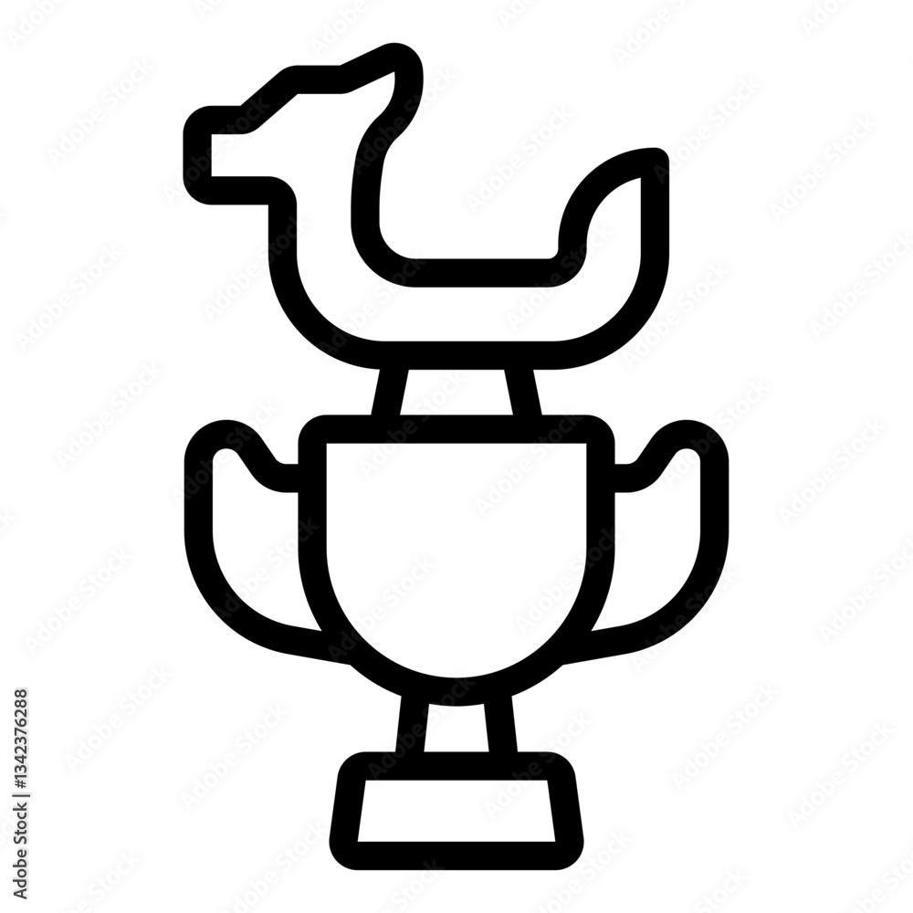 Trophy outline icon representing victory in Dragon Boat Festival races Trophy outline icon representing victory in Dragon Boat Festival races