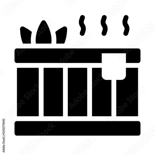 Herbal bath glyph icon representing Dragon Boat Festival purification ritual